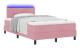 Box spring säng med LED - Rosa sammet | Storlek: 120x190 cm