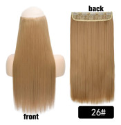 Syntetisk lång vågig 5 Clip In Hårförlängning 22 Inch Syntetfiber Värmebeständigt hårstycke Svart Rosa Falskt hår Daglig användning