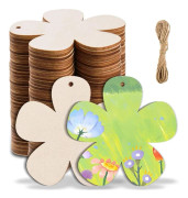 20 DIY träblommor, med snöre, 7,5 cm - lämpliga för målning, naturliga hantverksrunda bitar, DIY-hantverk, scrapbooking.