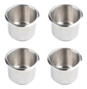 4-pack rostfria infällbara mugghållare för båt, husbil, släpvagn, soffa, pokerbord, silver 68 x 55 mm