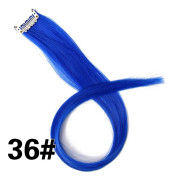 Höjdpunkter Hair Rainbow Syntetisk Clip On Hair Extensions Ombre Colored Clip Hårstycke Färgglada Clip Hårsträngar för festival
