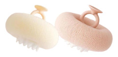 Solros Badsvamp med Sugkopp: Exfolierande Honungskaka Duschboll för Kvinnor för Mjuk och Strålande Hud White+Pink White+Pink