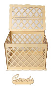 Elegant DIY Trälåda för Kort med Återanvändbar Ihålig Design, Kort