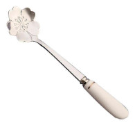 Ny Stil Rostfritt Stål Guldtråd Keramik Handtag Rör Om Blomma Sked Ros Sked