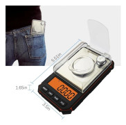 Digital elektronisk våg, inkluderar kalibreringsvikter, högprecisionsmätning 50G 0.001G (Orange)