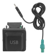 150 cm USB-adapter för bil med ljudkabel och strömbrytare, universell för telefon/surfplatta/MP3-radiomusikspelning