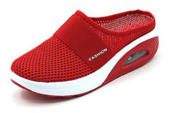 Promenadskor Andningsbara Casual Mesh Slip on Promenadskor (43 Röd)