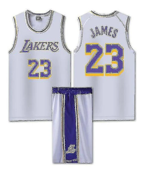#23 Lebron James Baskettröja Set Lakers Uniform white 2XL