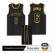 NBA basketuniform LAL svart kostym-nr.6 James 5XL (185-195cm)