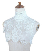 Avtagbar falsk krage broderi halskrås mini cape täckande krage för kvinnor flickor elegant stil XL white XL