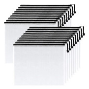 18pcs Plastic Mesh Zipper Pouch 9x13 In,extra Large Water-resistant Zip Bag For School Office Supplies, Puzzles & Games Organizing Storage