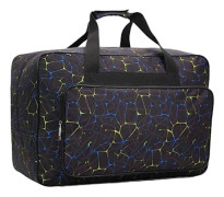 Symaskinsväska, Universal Canvas Tote Väska, Bärbar Vadderad Förvaringsdammskydd med Symaskinsficka (svart)