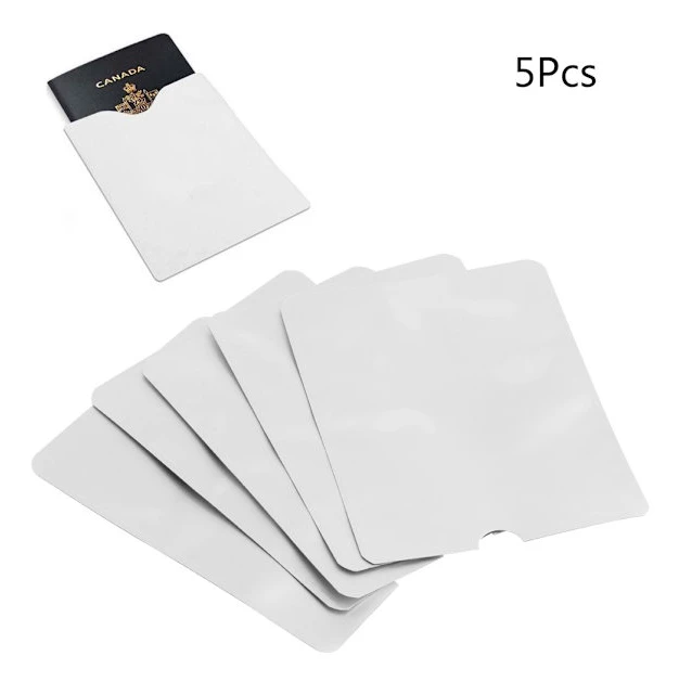 5 st/lot Passport Säker Sleeve Holder Anti Scan RFID blockerande cover