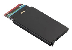 Aluminium korthållare Slim korthållare Minimalistisk korthållare Pops Up-kort för män Black