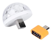 5V 5W RGBW Mini USB Discolampa med Mobiltelefonadapter (för Android)_RY
