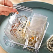 50 st Frostade Självförslutande Påsar för Kort och Mynt, Matt Transparent Plastförvaring, Hållbara Smyckesförpackningspåsar för Hemanvändning[YJD]