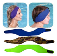 Adjustable Waterproof Swimming Diving Ear Band Headband Earplug For Kid Keep Ear Protection For Water Sports Bathing Accessories Rose Red Small(51cm)