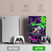 PS 5 Skin Disc Edition Anime Konsol och Kontroller Vinyl Sticker, Tålig, Reptålig, Exakt Passform, Kompatibel med Play-Station 5