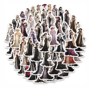 50st Retro gammaldags High Society Ceremoniell Klänning Stickers Design Graffiti