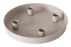 Magnetisk Ljusbricka För Kronljus 25 Cm Rund Metall Ljushållare Med 4 Magnetiska Hållare Festlig Adventsljusstake