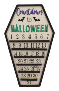 Nedräkning Halloween Kalender Återanvändbar Advent DIY Rörlig Trä Julskylt Dekor för Hem Skrivbord