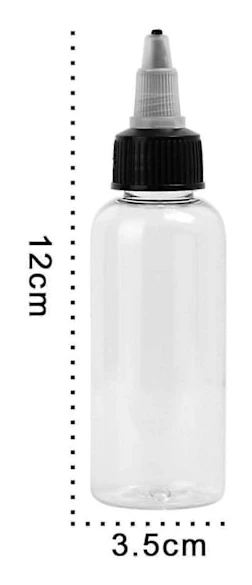 10 st 60 ml Tom Plastbläck Pigment Klar PET-flaska