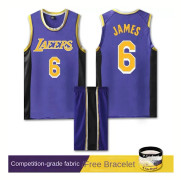 NBA basketuniform LAL Lila kostym-nr. 6 James 2XL (170-175cm)