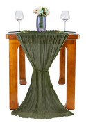 Bordslöpare Gaze Unik stil för bröllop Alla hjärtans dag Födelsedagsfester Dekor Boho duk 35*157 tum Green