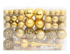 vidaXL Julgranskulor 111 delar guld polystyren