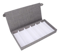 6 Grids Sunglasses Storage Case Flocking Fabric Button Closure Prevent Scratches Glasses Display Box Gray
