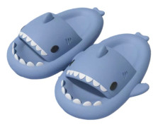 Shark Haj Tofflor, Lämplig för vuxna och barn Söt Tjock Sula Hajar Halkfria Tofflor Inomhus Duschtofflor Sandaler Shark Slippers Blå 24/25 EU