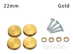 Rostfria Spegelfästen Spegelfästningsspikar Skruvar Dekorativa Hattdekoration Skruvskydd-Perfet gold 22mm