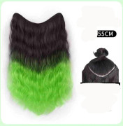 V-formad ett stycke syntetiskt 4 Clip In Hair Extensions Lång rak frisyr Frisyr Färg 50CM Naturligt falskt hår
