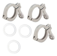 3 st 1,5 tum Tri-Clamp 50,5 mm Ferrule O/D 304 Rostfritt Stål Hushållsbryggning Sanitära Kopplingar