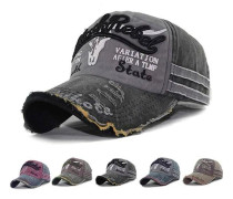 Cap Cap Vintage Keps i Bomull Unisex Sliten Snapback Trucker Hatt