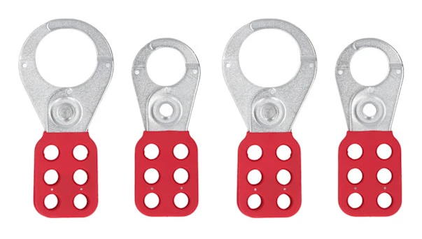 2 Set Lock Out Haspar 6 Håls Interlock Hasp Nylonhandtag Stål Industriell Säkerhets Hasp 1in 1.5in