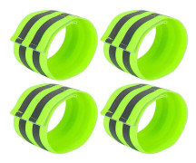 4 Reflexband för armar, vrister, ben och handleder green