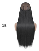 Syntetisk No Clip Vågigt hårförlängning Konstgjord Naturlig Brun Blond Osynlig linje Långt hårstycke för kvinnor