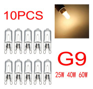 10-pack G9 Halogenlampor 220-240V 25W 40W 60W Varmvitt Ljus Optimal Belysning