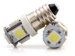 1 såld idag, 10 E10 12V Kallvit LED-lampa 5SMD 0.5W 50LM Lampa