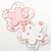Underlägg 2st PVC Mjuka Sakura Underlägg Bordsskålar Mattor Hem Jul Bröllopsdekor Värmebeständigt Placemat för Matbord, 2st, Diameter 11,5cm