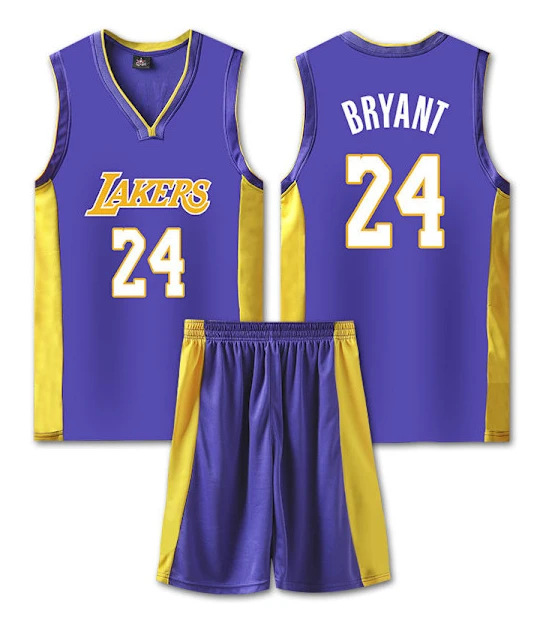 NBA basketuniform LAL lila kostym - nr 24 Kobe Children XL/28 yards (150-155cm)