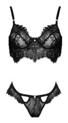 (m-Svart) Trådlöst svart spetsunderklädesset för kvinnor - BH, pyjamas och underkläder - S-3XL Black m