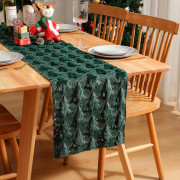 Julbordslöpare Mjuk Plysch Christmas Green 13 X 108 Inch