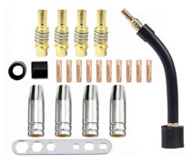 22 st MIG MB15AK Set Munstycken för Svetshuvud Skyddstips Kontakt 0,8 mm MB15 Tillbehör Svetsmaskin