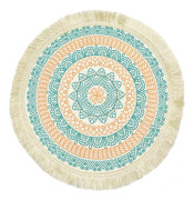 Koppmatta Vackert Fint Hantverk Halkfri Bohemisk Stil Nordisk Värmeisolering Polyester Bomull Matbord Matta Underlägg Hushållstillbehör 34cm A