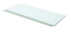 2 -pack hyllplan i glas - Väggmonterade hyllor för modern produktdisplay | Storlek: 60x20 cm | Färg: Genomskinlig