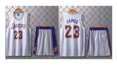 Lakers #23 LeBron James Tröja Nr 23 Basketboll Set för Barn-Perfekt