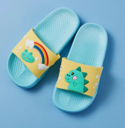 Pojkar och flickor sandaler tofflor dinosaurie sommar halkfri mjuk simbassäng utomhus strand inomhus badrum bad dusch ---- Azure（Storlek 24/25）