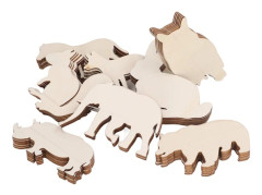 48 st DIY Trä Djur Pussel Hantverk Kit Trä Ornament Dekorativa Träbitar för Barn Vänner